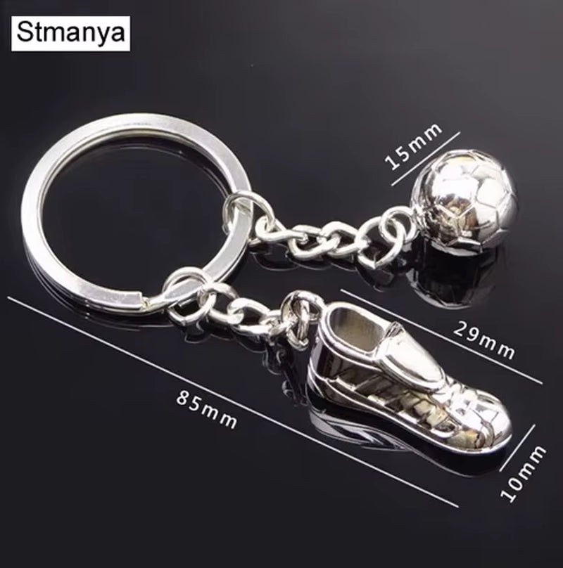 Fashion Football Metal Keychain Men Gift Key Chain Soccer Shoes and Football Car Key Ring Gift Party Keychains Jewelry