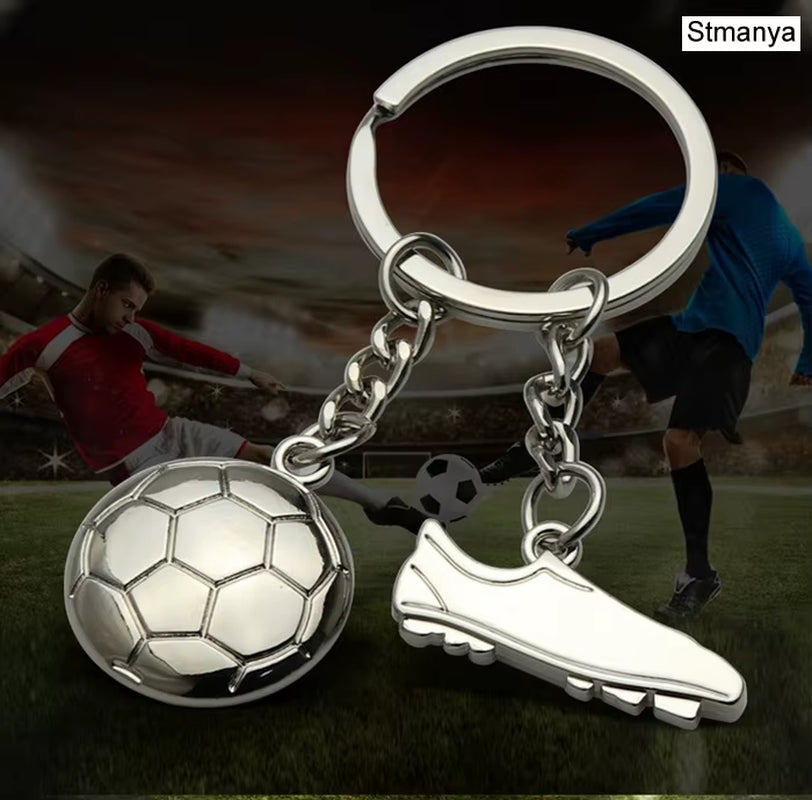 Fashion Football Metal Keychain Men Gift Key Chain Soccer Shoes and Football Car Key Ring Gift Party Keychains Jewelry