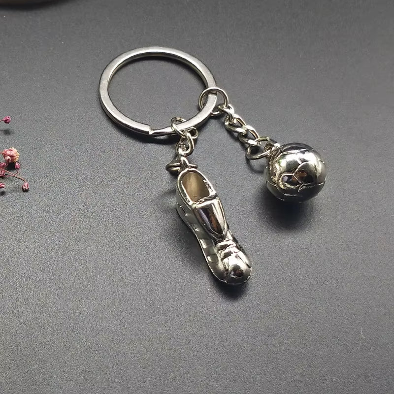 Fashion Football Metal Keychain Men Gift Key Chain Soccer Shoes and Football Car Key Ring Gift Party Keychains Jewelry