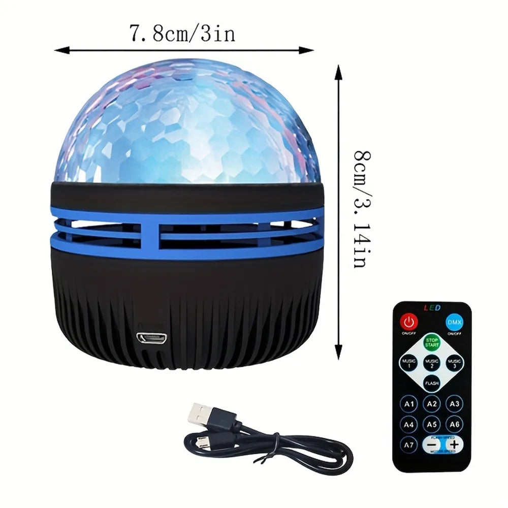 USB Galaxy Projector Aurora 5V Night Light 360° Rotating GB Colorful Nightlights with Remote Control for Home Theater Room Deco
